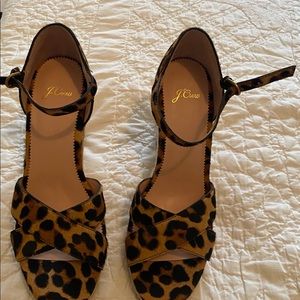 J Crew leopard espadrilles